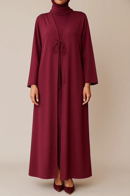 Maroon Tie Abaya