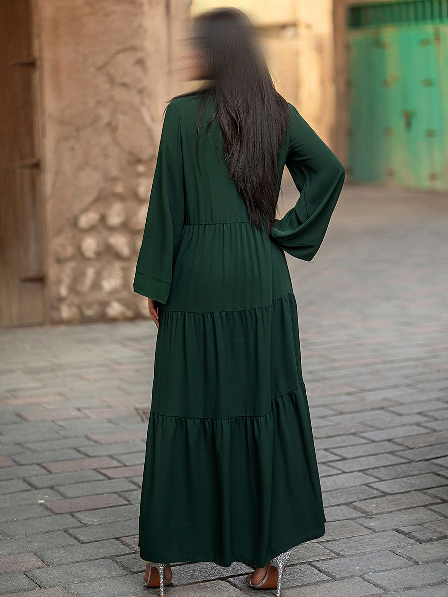 BA4079 Green Idyllic Abaya
