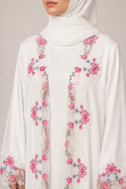 Imperial Lily lace abaya S19M