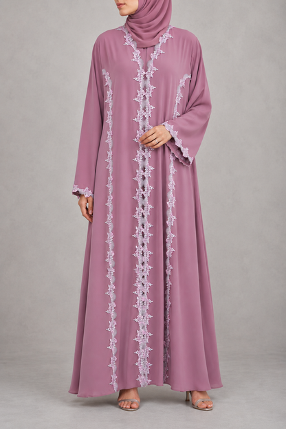 Opulence Lace abaya E18J