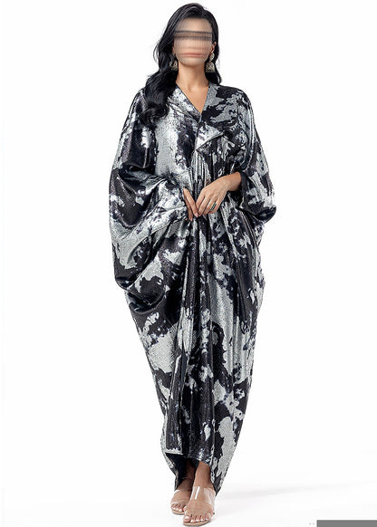 BA5095 Gray Zari Dress