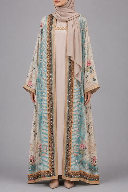 Pastel Blue Zareen Abaya