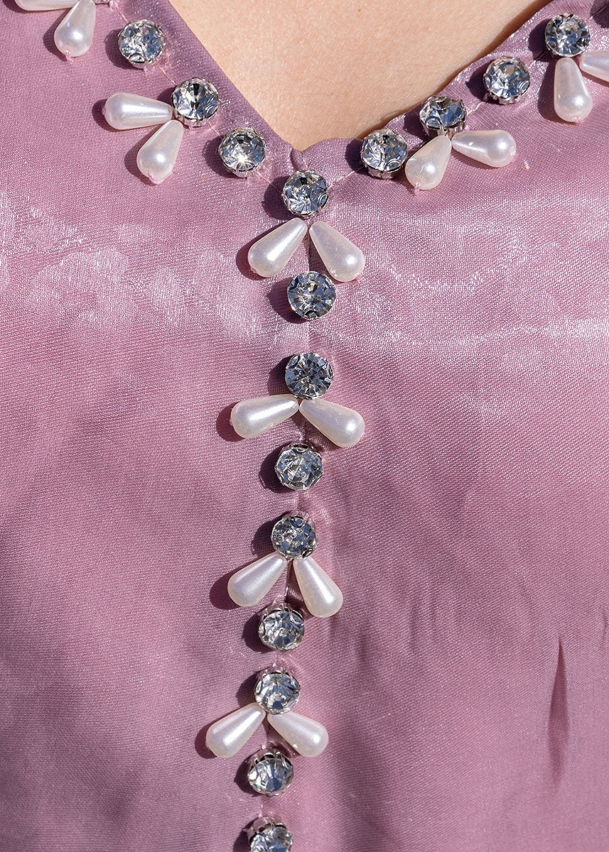 BA5224-B Pink Glitz Kaftan