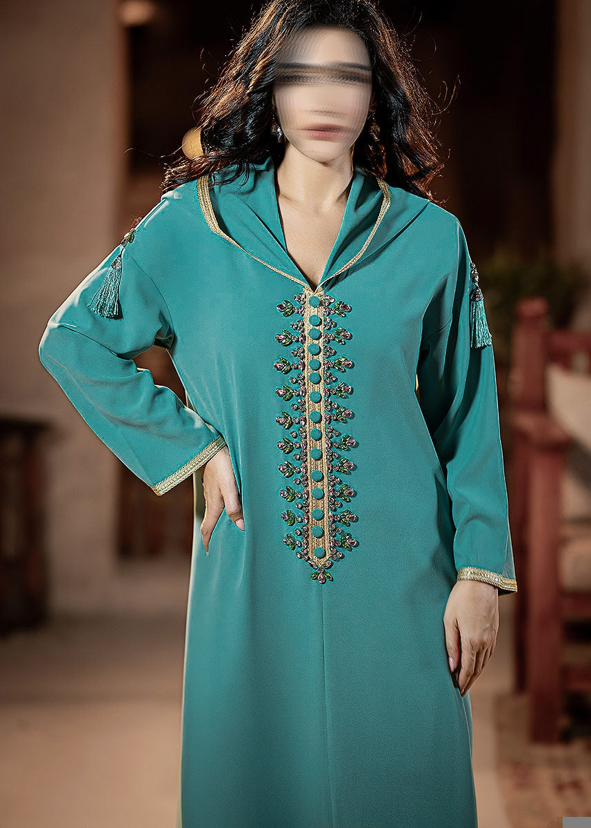 BA7058 Green Zari Jalabiya