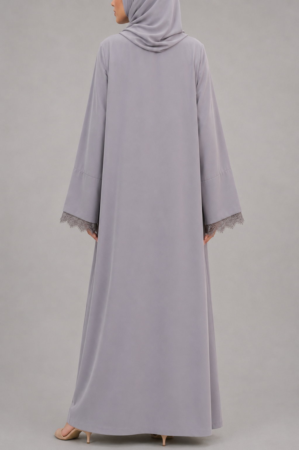 Dove Grey Symphony Lace Abaya