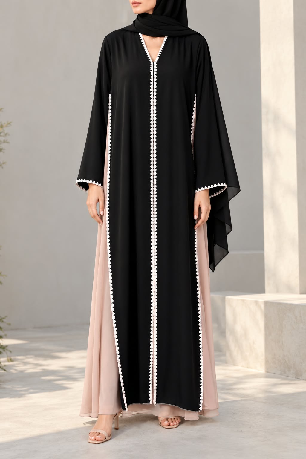 Pink Piceous Abaya