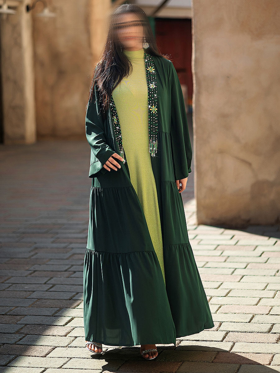 BA4079 Green Idyllic Abaya