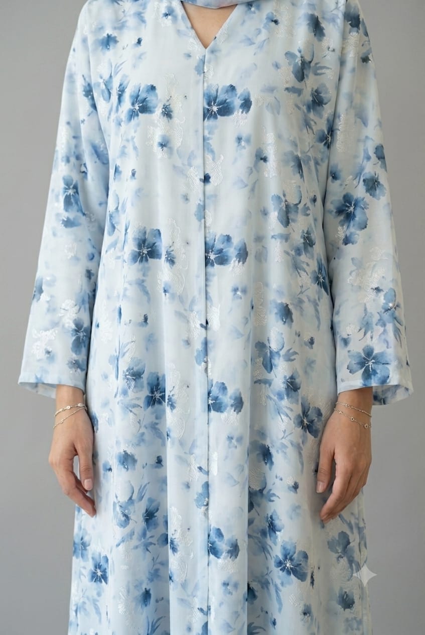 Soft Blue Lunea Abaya