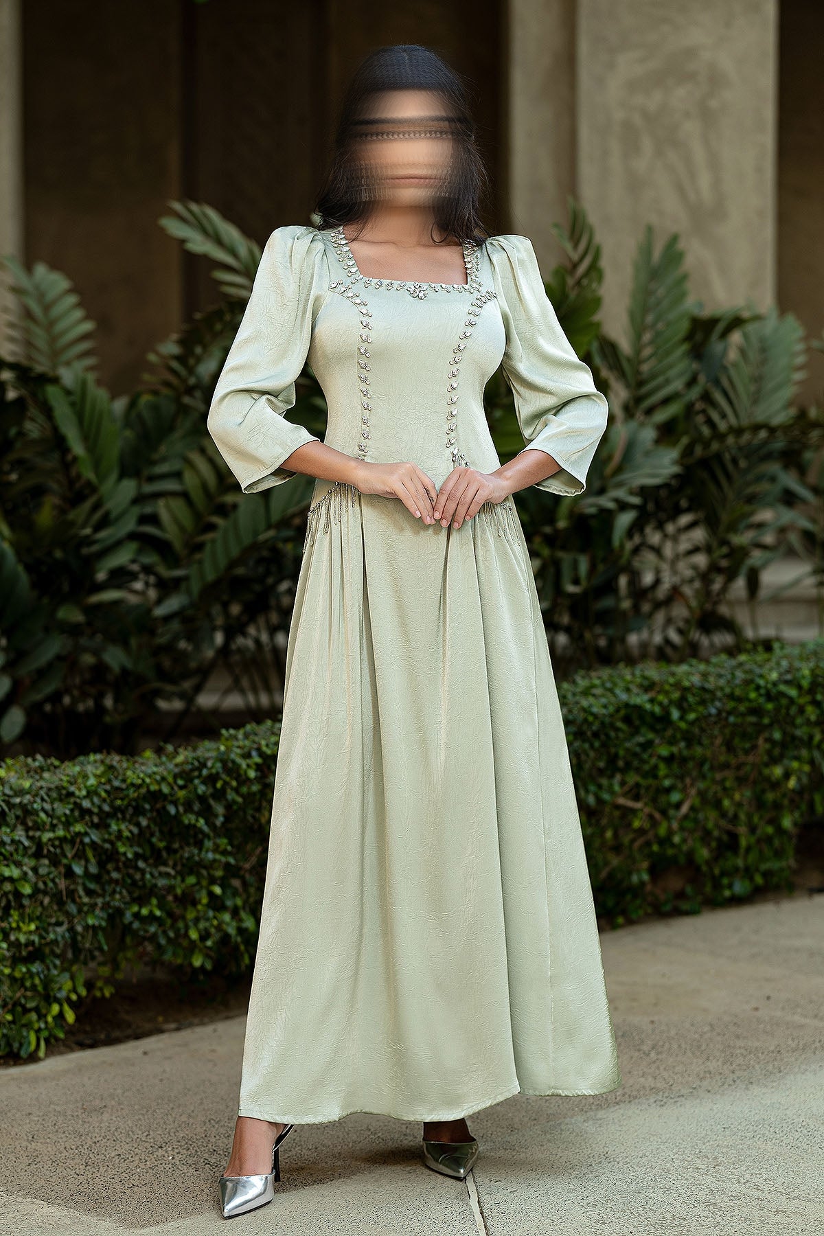 BA6011 Green Scintillate Dress