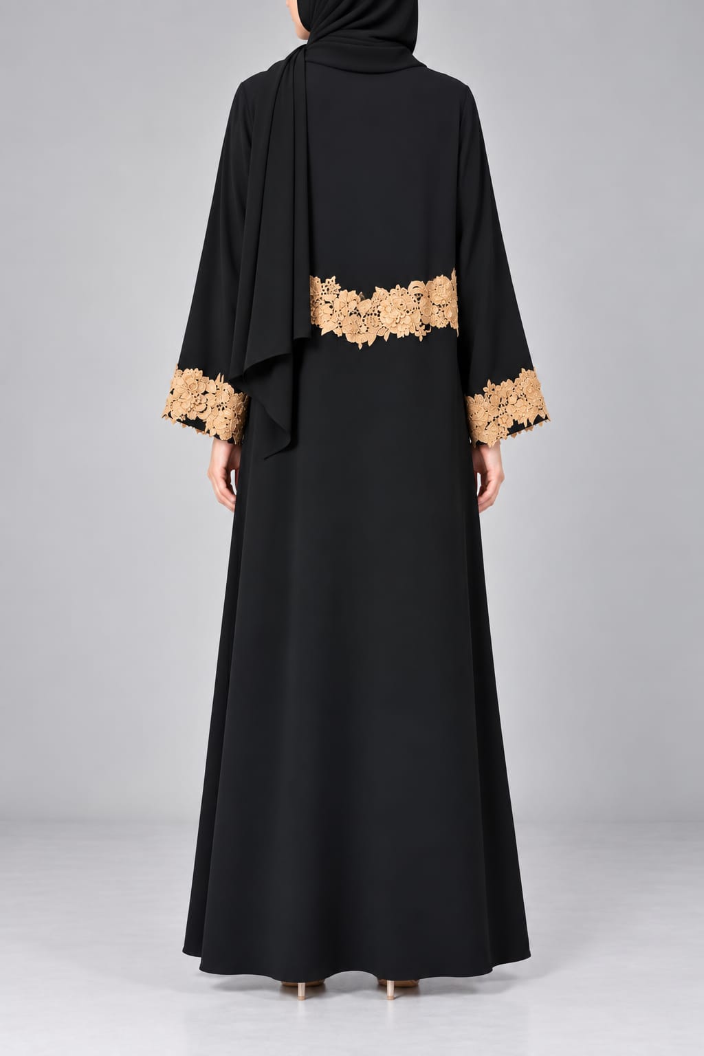 Black Bronze Accent Abaya E13S