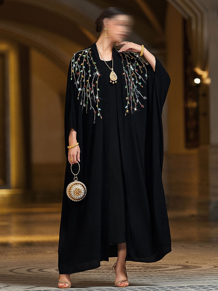 BA4072 Black Luminescence Abaya