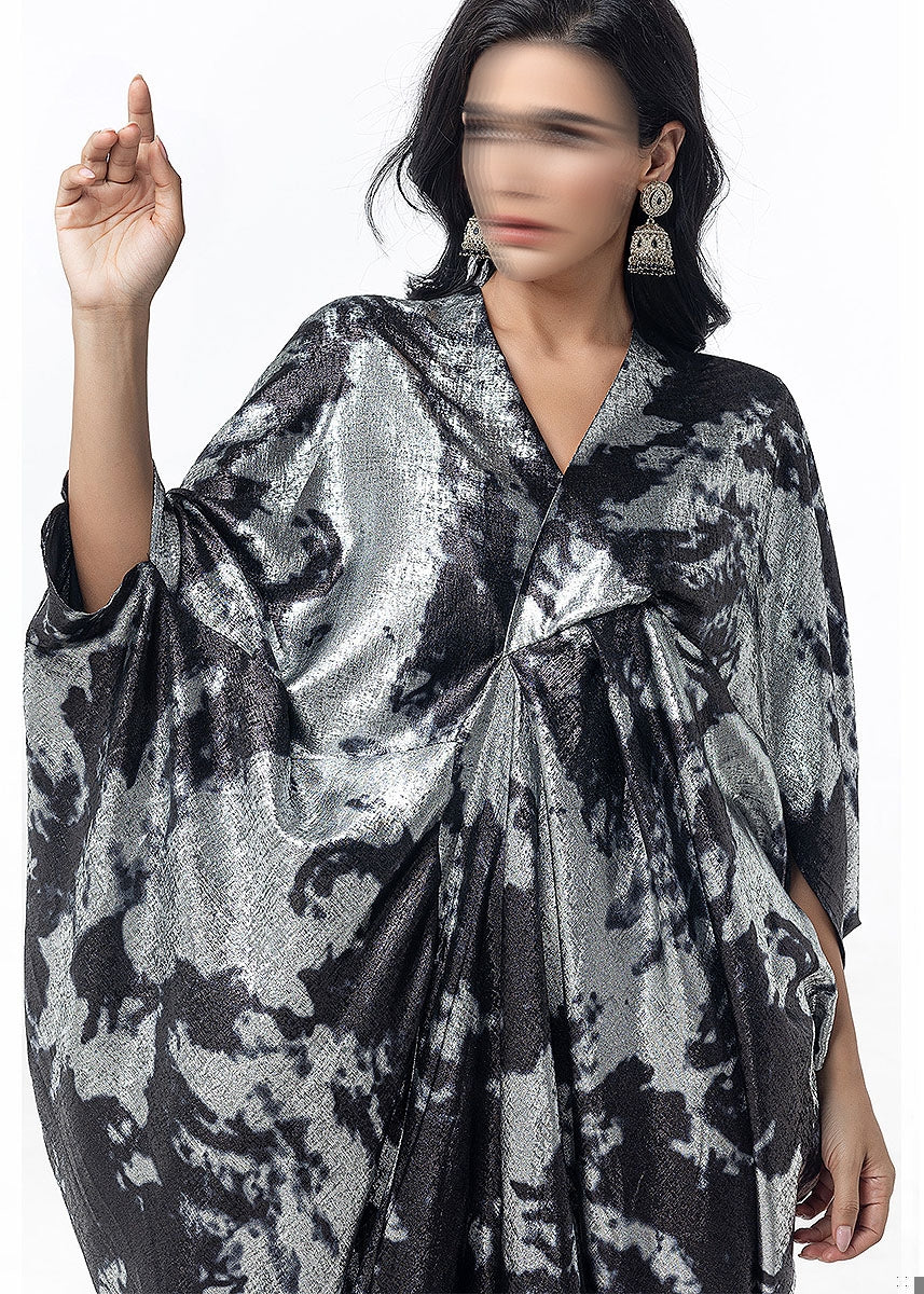 BA5095 Gray Zari Dress