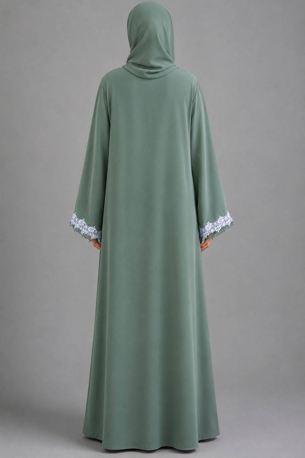 Teal Fancy lace abaya