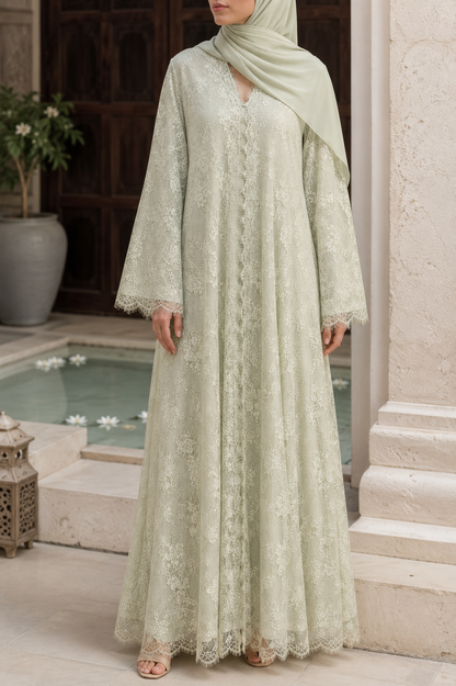 Pistachio Sheer abaya