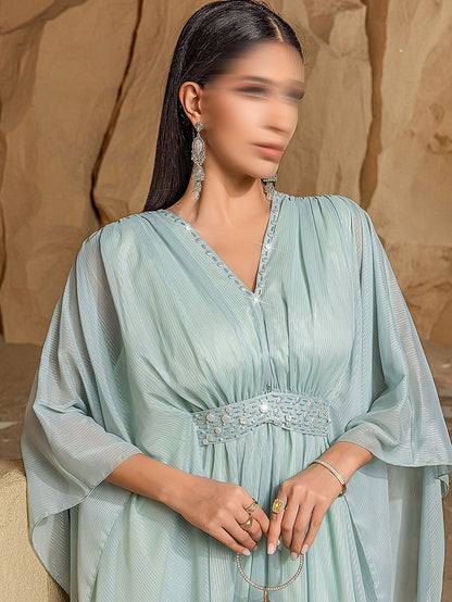 BA5037 Green Drape Kaftan