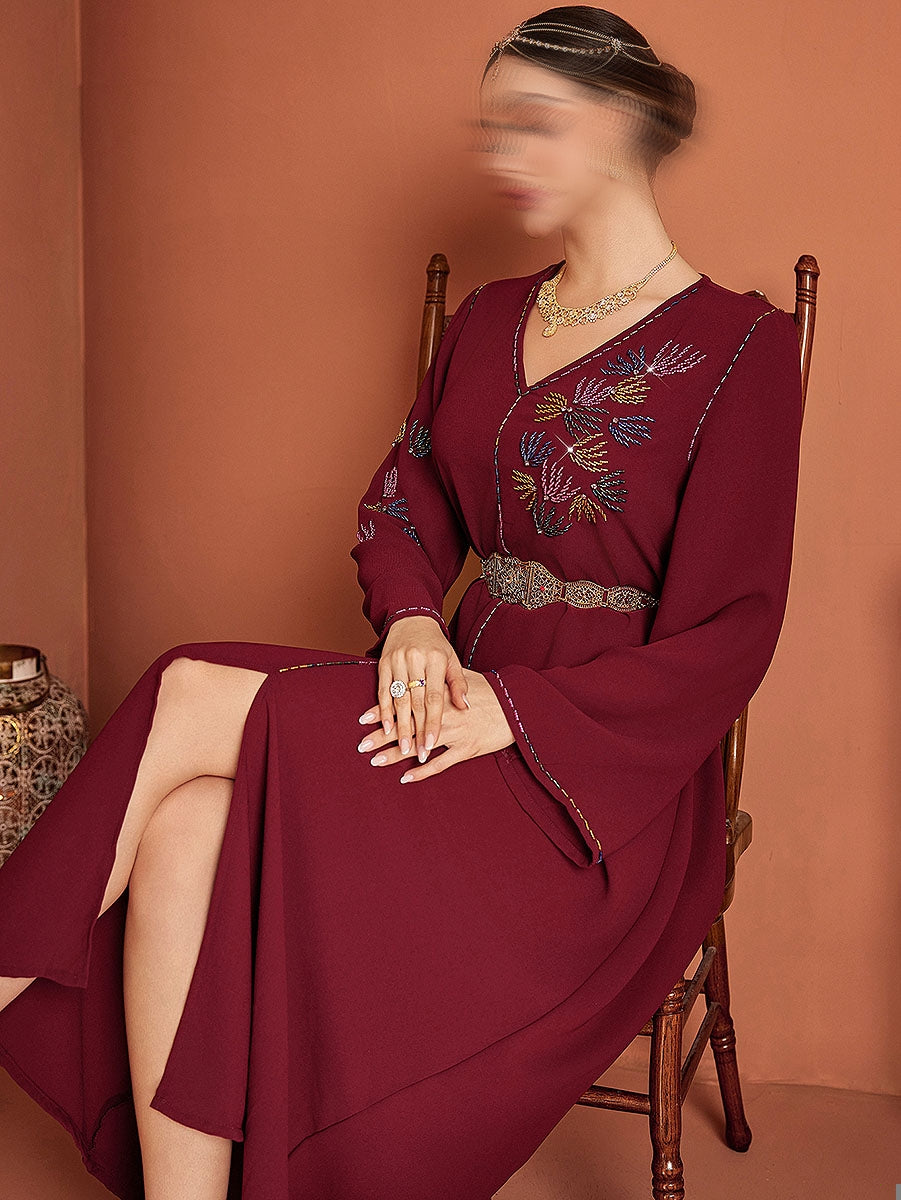 BA4126 Dark Red Edenic Jalabiya