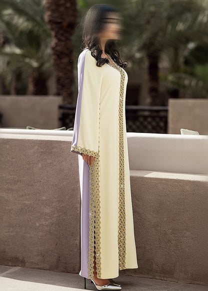 BA6041 Beige Amethyst Abaya