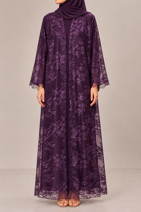 Purple Sheer abaya