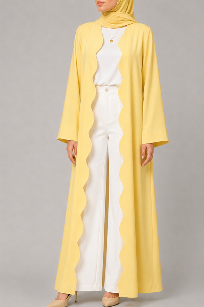 Butter Yellow Wave Abaya