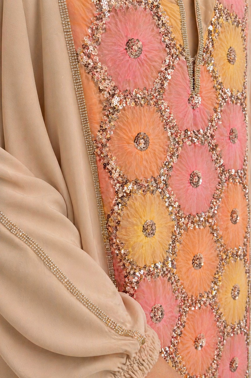 Beige Ward Al Layl Abaya