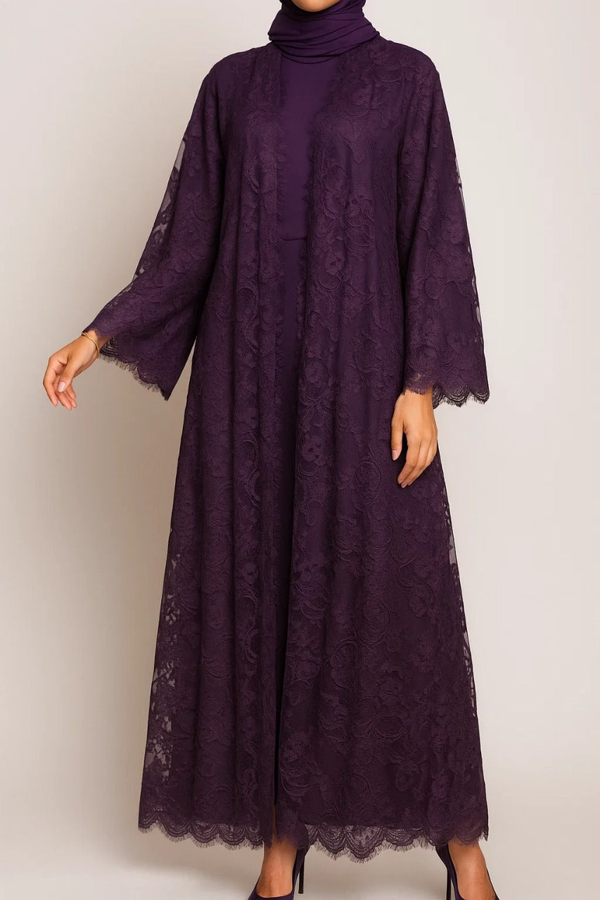 Purple Sheer abaya
