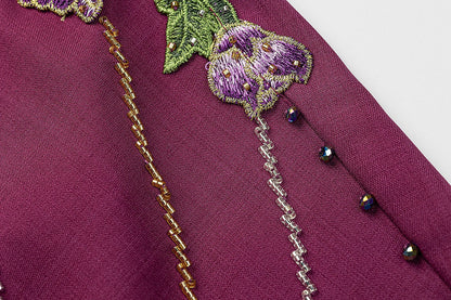 BA4010 Purple Zirconia Abaya
