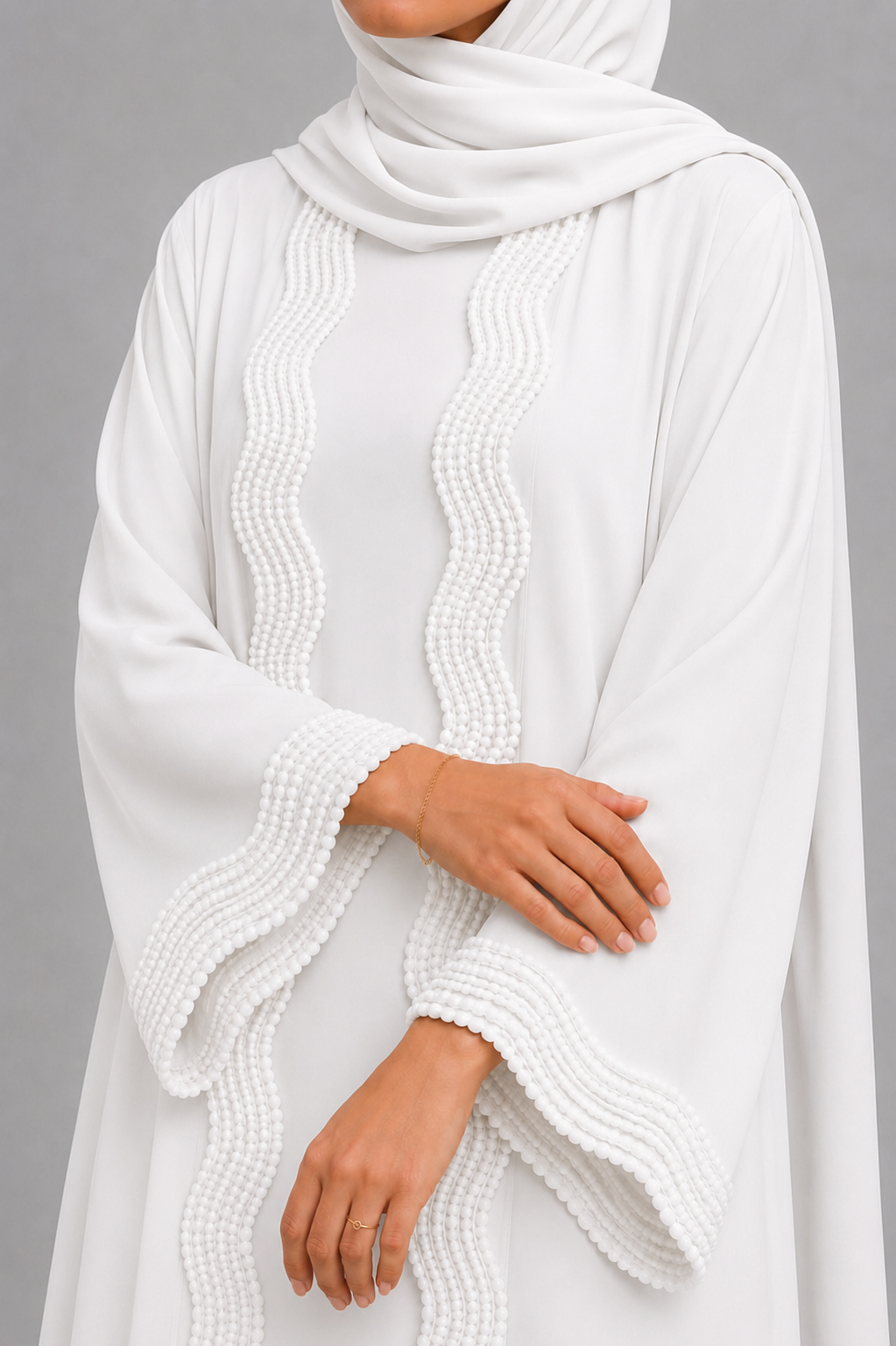 White lace abaya