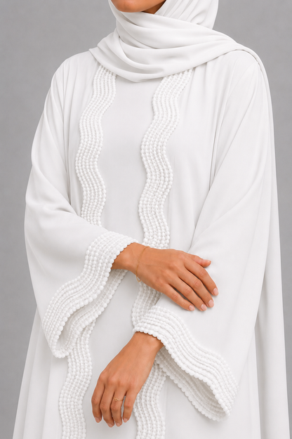 White lace abaya