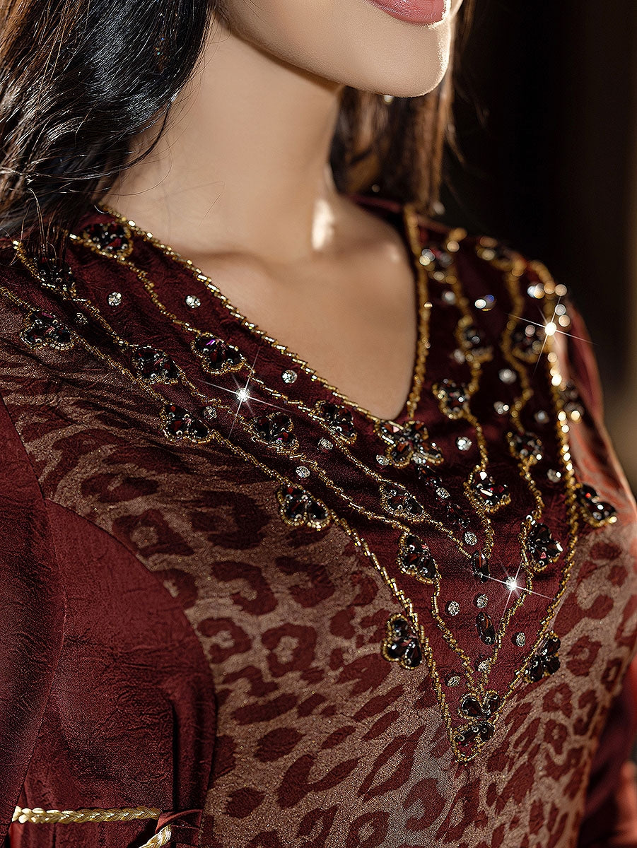BA6052 Burgundy Majesty Dress