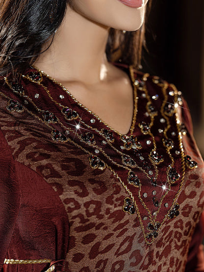 BA6052 Burgundy Majesty Dress