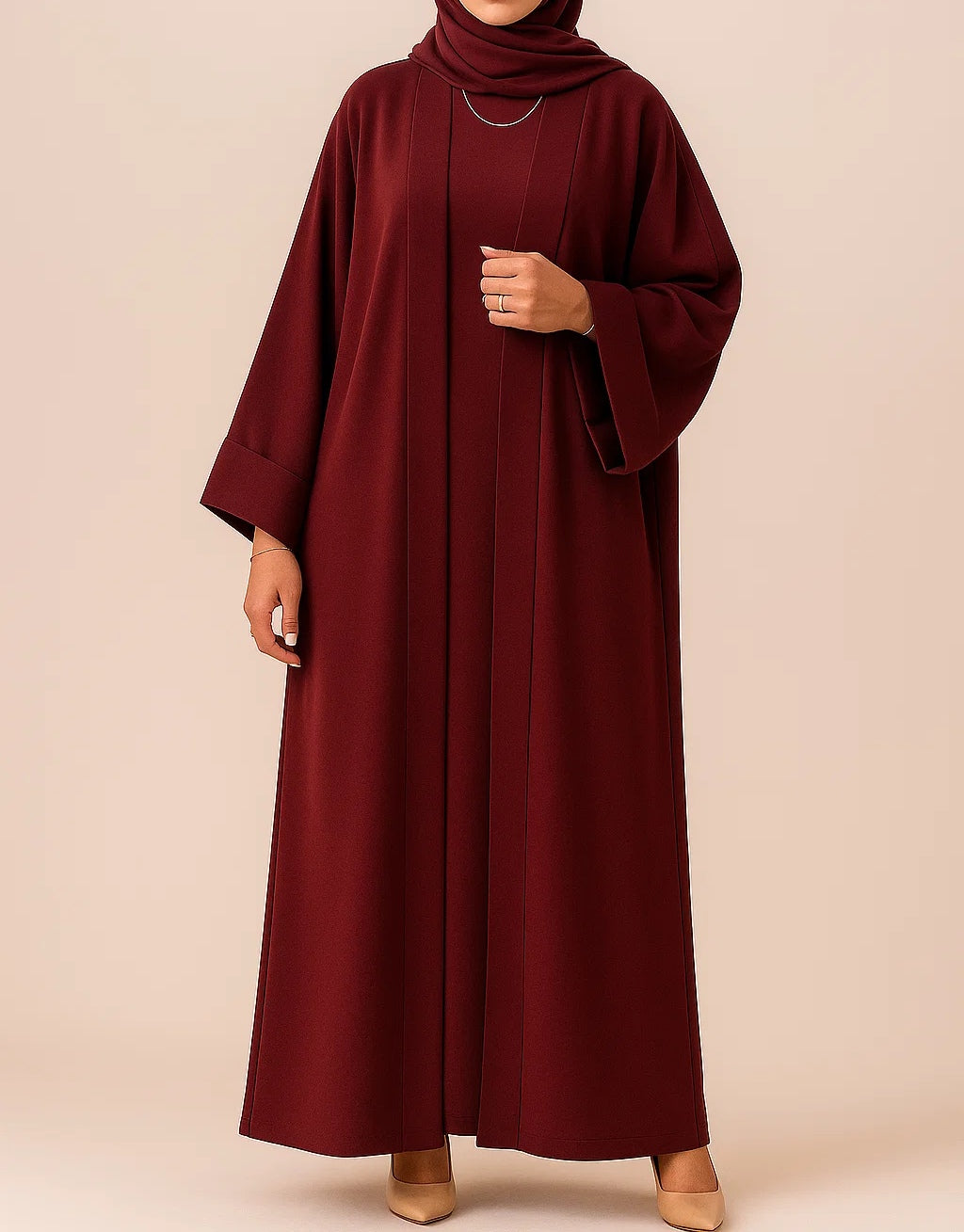 Cherry Red yara abaya