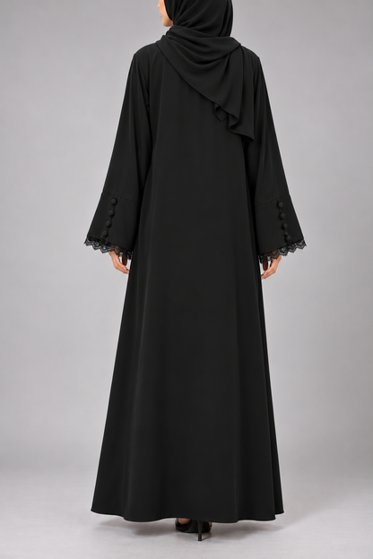 Black Symphony Lace Abaya