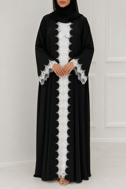 Haya Noir lace abaya
