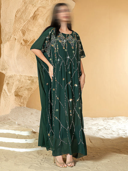 BA3162 Green Coruscate Kaftan