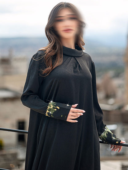 BA5023 Black Panoramic Dress