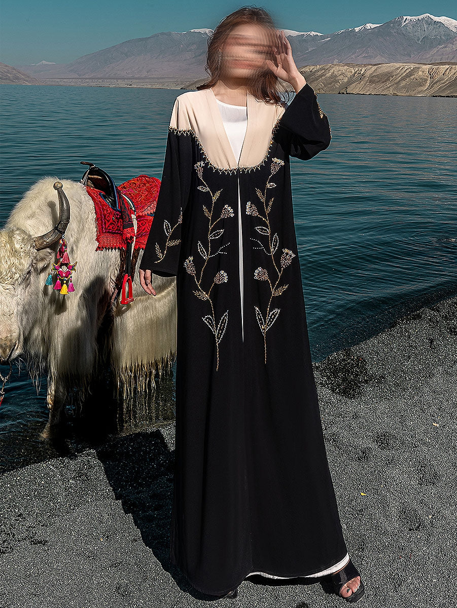 BA5232 Black Morganite Abaya