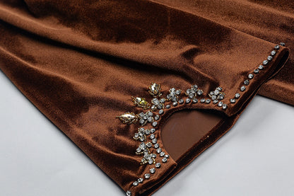 BA6084 Brown Gilded Dress