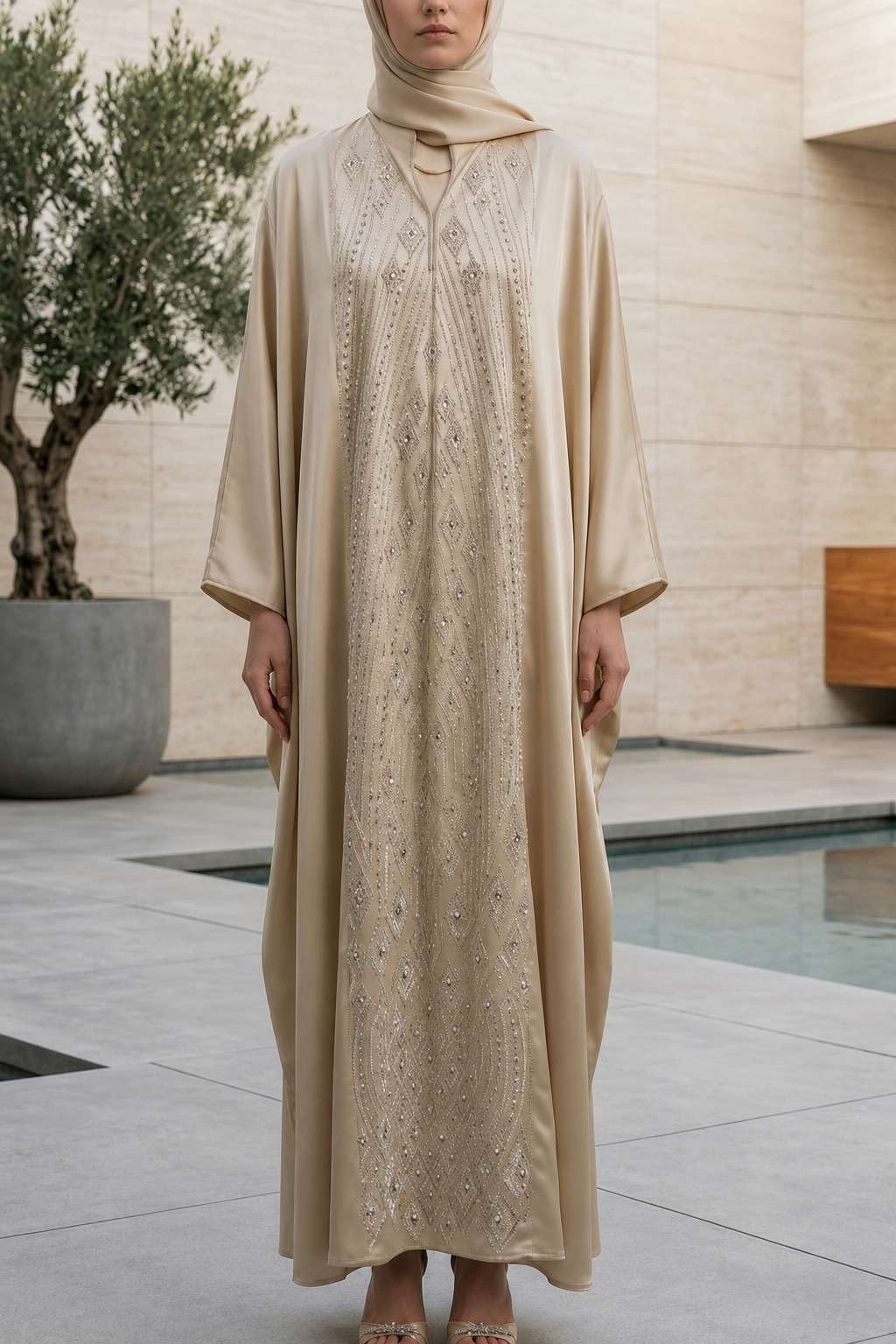 Beige Ameera Abaya