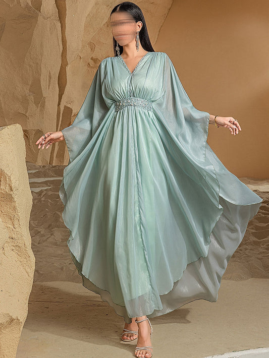BA5037 Green Drape Kaftan