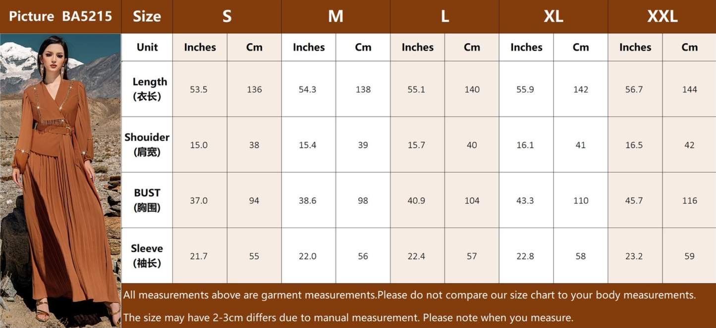 BA5215 Brown Tangerine Dress