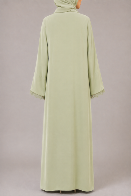 Pistachio Symphony Lace Abaya