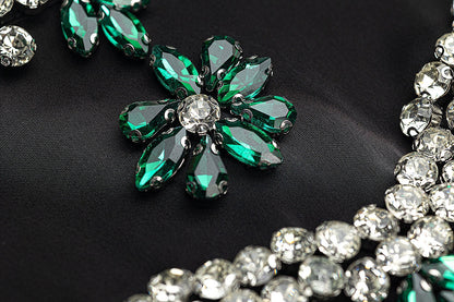 BA6077 Black Green Diamond Moissanite Jalabiya