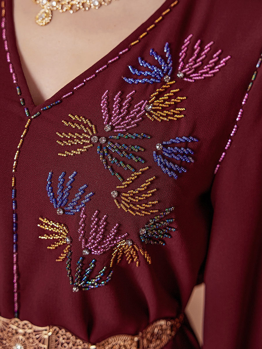 BA4126 Dark Red Edenic Jalabiya