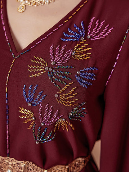 BA4126 Dark Red Edenic Jalabiya
