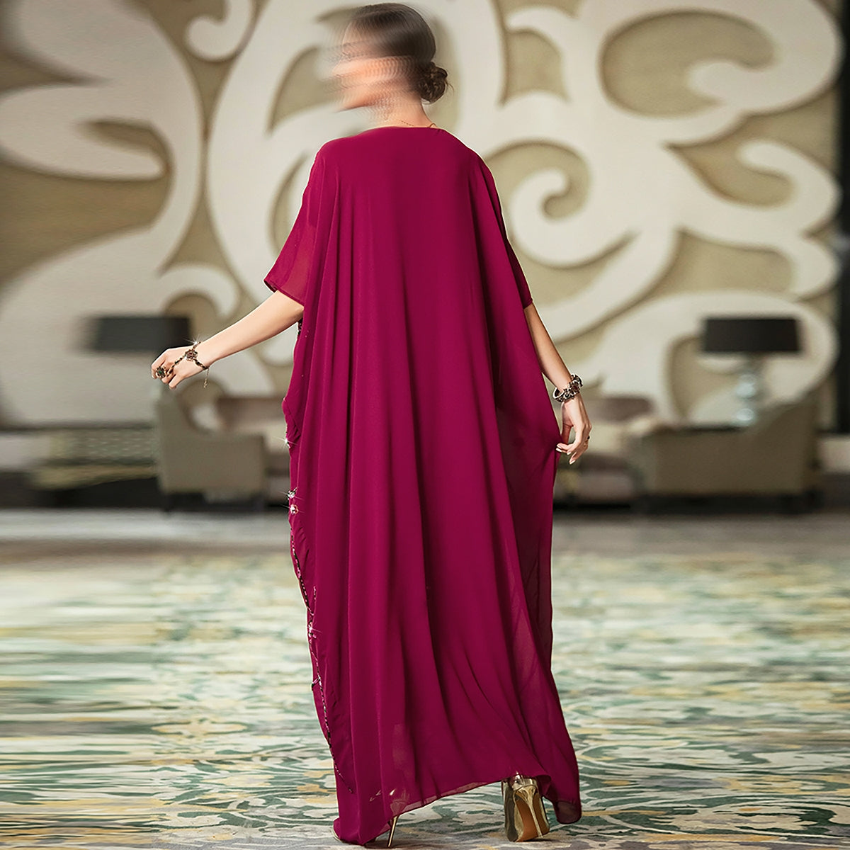 BA3162 Red Coruscate Kaftan