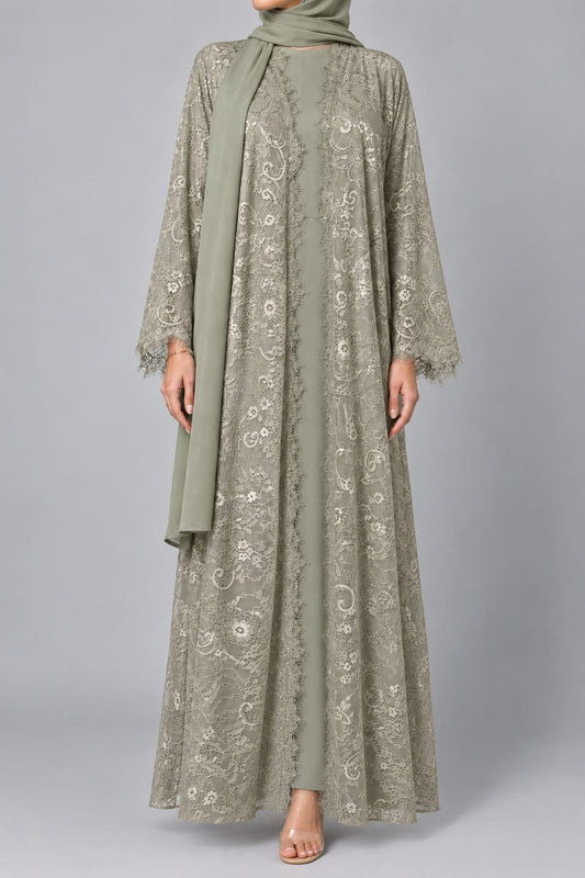 Pistachio Sheer abaya
