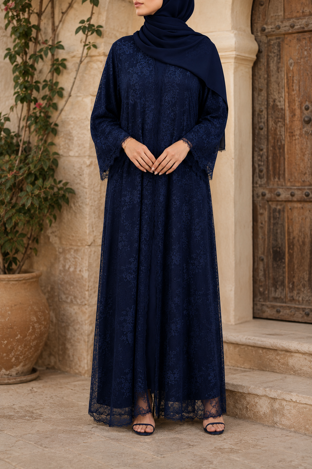 Blue Sheer abaya