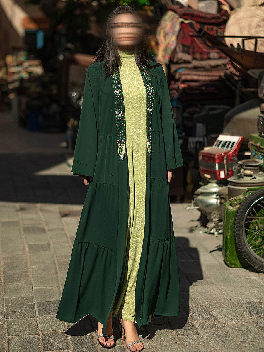 BA4079 Green Idyllic Abaya