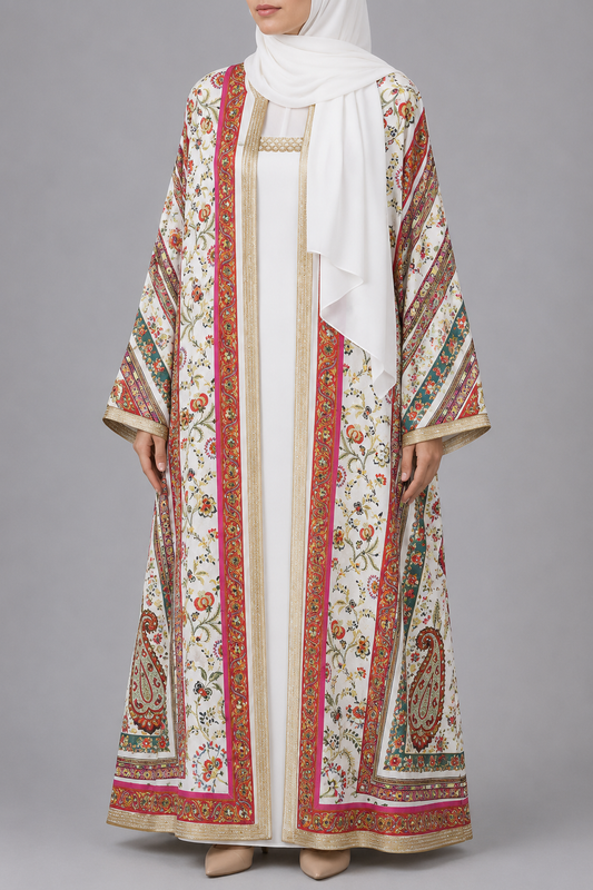 White Zareen Abaya