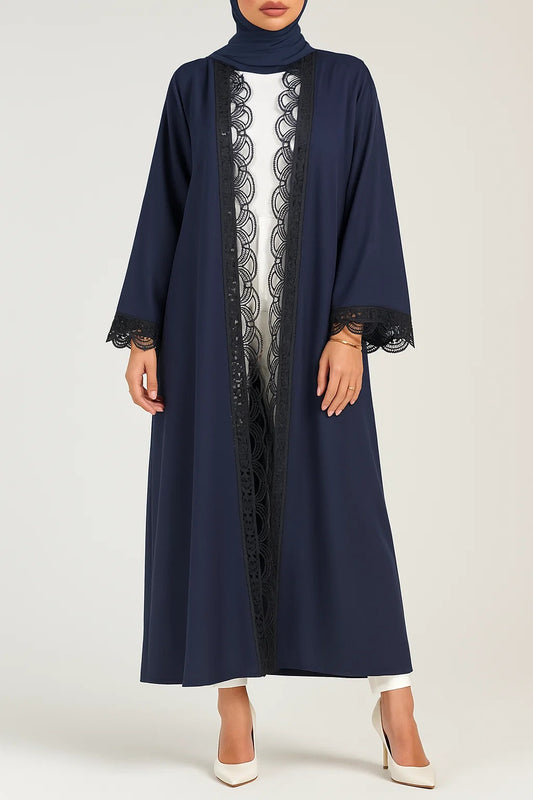 Blue royal lace abaya
